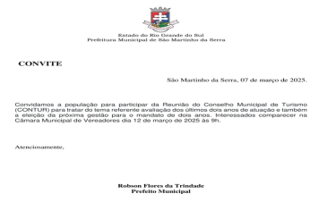 CONVITE PARA REUNIÃO DO CONTUR
