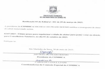 RETIFICAÇÃO COMDICA