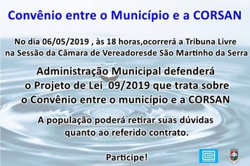 Possível Convênio entre o município e a CORSAN