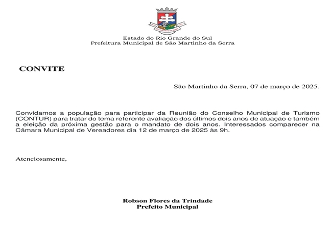 CONVITE PARA REUNIÃO DO CONTUR