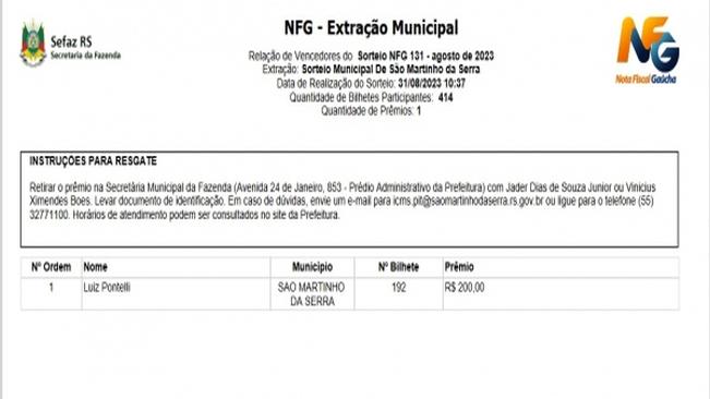 NOTA FISCAL GAÚCHA AGOSTO