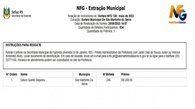 NOTA FISCAL GAÚCHA