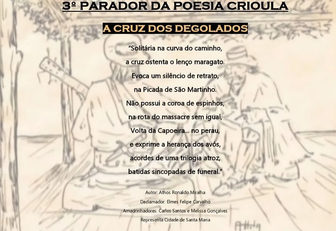 São Martinho da Serra presente no 3º Parador da Poesia Crioula, hoje de noite (15/11) em Bagé!