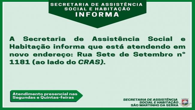 Secretaria de Assistência Social e Habitação
