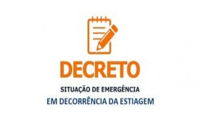 Prefeitura decreta situação de emergência em virtude da estiagem.