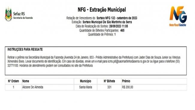 NOTA FISCAL GAÚCHA SETEMBRO