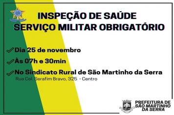 INSPEÇÃO DE SAÚDE
Serviço Militar Obrigatório