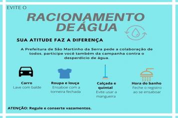 Não desperdice água, evite o racionamento!