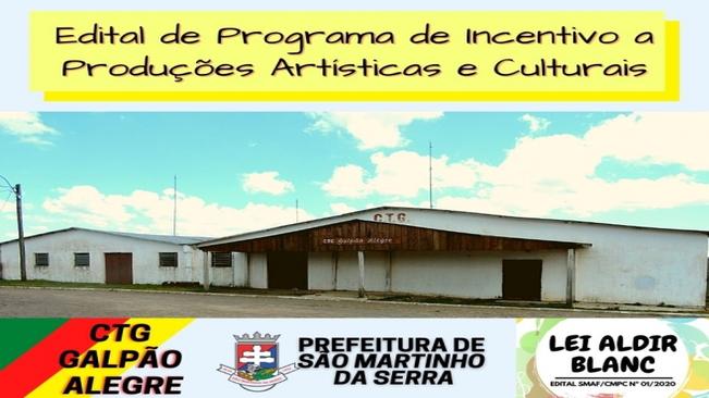Programa de Incentivo a Produções Artísticas e Culturais
Lei Aldir Blanc
