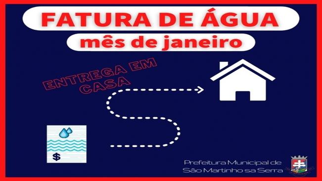 FATURA DE ÁGUA
Mês de janeiro