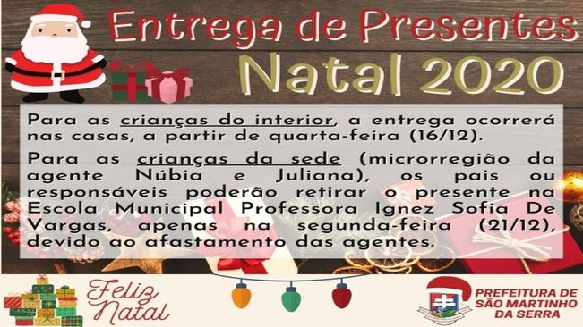 ENTREGA DOS PRESENTES
Natal 2020
