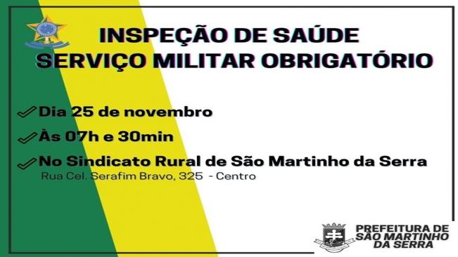 INSPEÇÃO DE SAÚDE
Serviço Militar Obrigatório