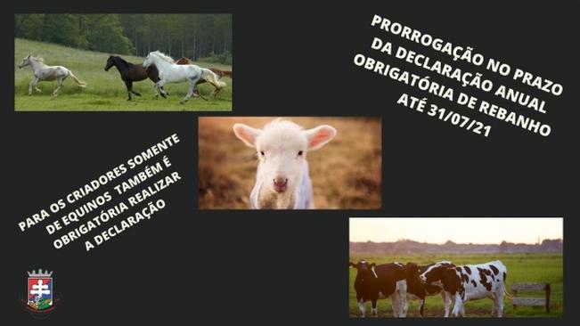 Declaração anual de rebanho
Prorrogação de prazo